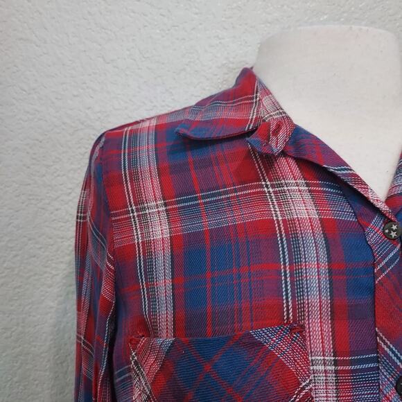 NEW William Rast Red & Blue Plaid Button Down Size S - Picture 6 of 11